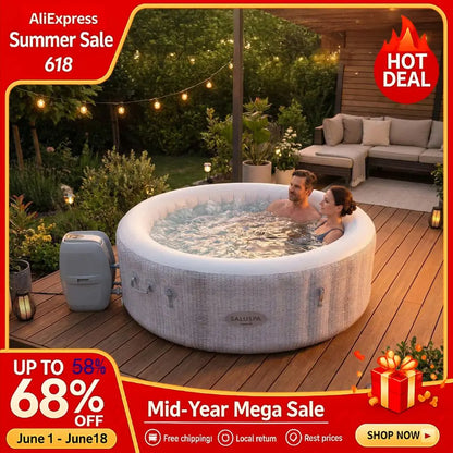 SaluSpa Cancun Inflatable Hot Tub Round With 120 Air Jets