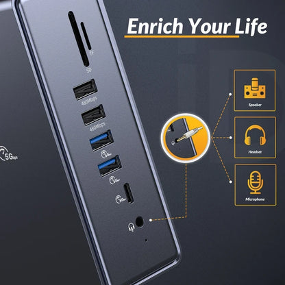 iDsonix USB C 15 In 1 Docking Station HDMI4K PD100W
