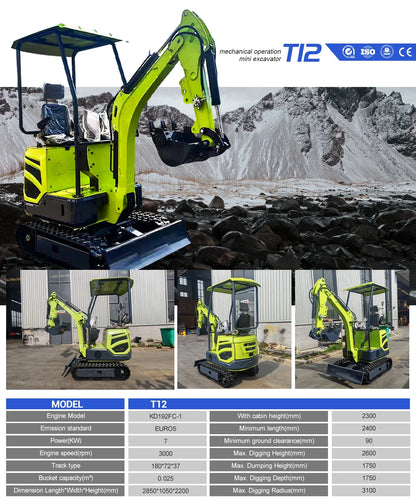 Hot sale 1.8 Ton Mini Excavator Minibagger Kubota Engine Digger Excavator Mini Pelle Chinese Cheap Small Excavator Machine