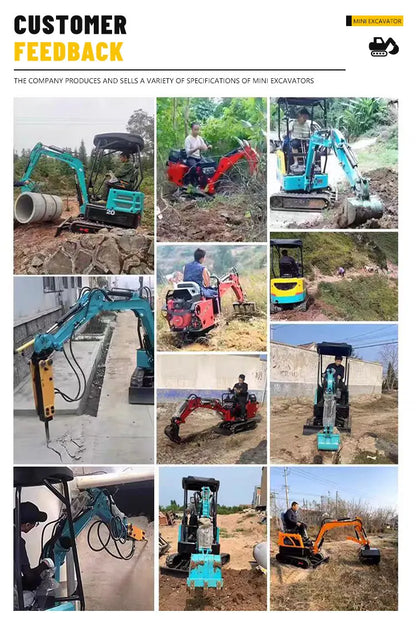 Mini Excavator Prices CE Euro Diesel Engine Bagger 1.8 ton 1.5 t 2 ton Multifunctional Mini Excavator