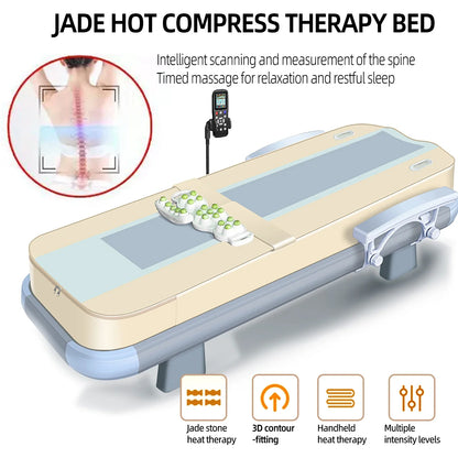 HEALTHFOREVER Electric Jade Stone Massage Bed With Heat Kneading Roller