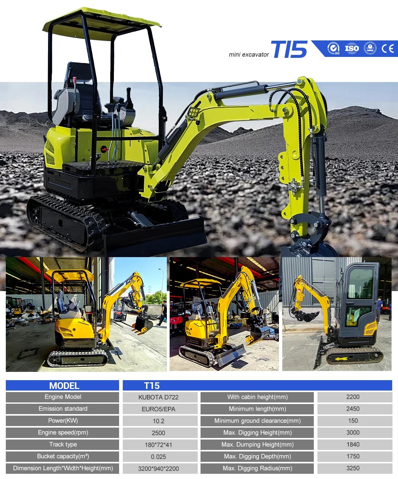 Hot sale 1.8 Ton Mini Excavator Minibagger Kubota Engine Digger Excavator Mini Pelle Chinese Cheap Small Excavator Machine