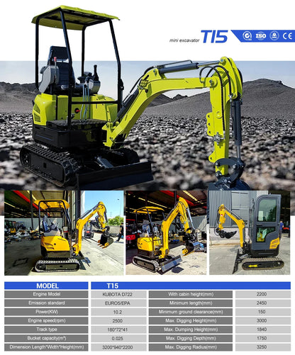 Hot sale 1.8 Ton Mini Excavator Minibagger Kubota Engine Digger Excavator Mini Pelle Chinese Cheap Small Excavator Machine