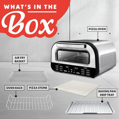 Gourmia Indoor Pizza Oven Air Fryer Toaster 1800W Countertop
