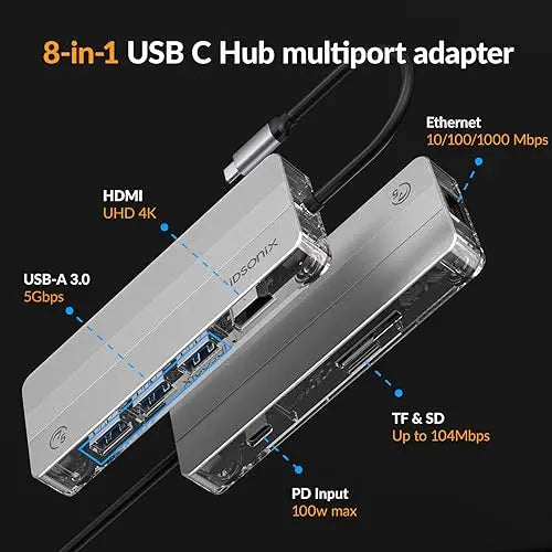 iDsonix USB C 15 In 1 Docking Station HDMI4K PD100W
