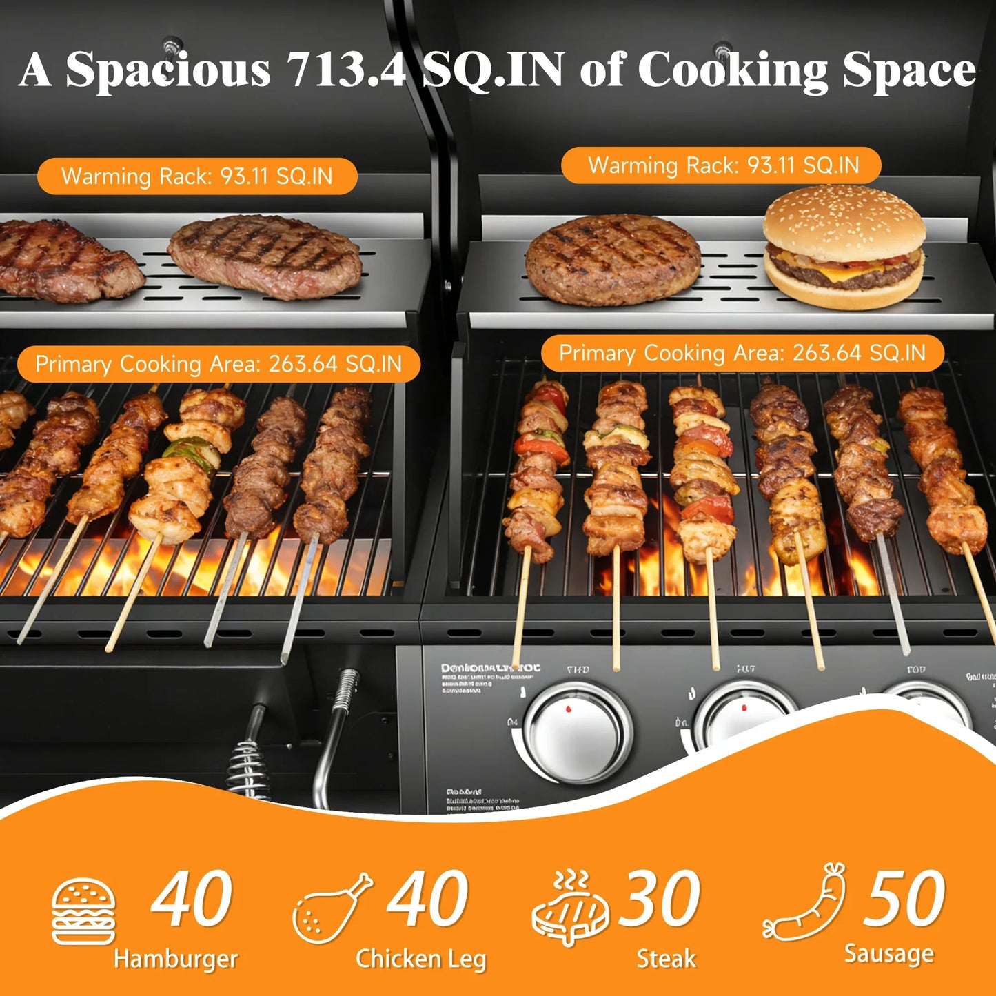 Dual Fuel Gas And Charcoal Grill With Side Burner 40,000 BTU