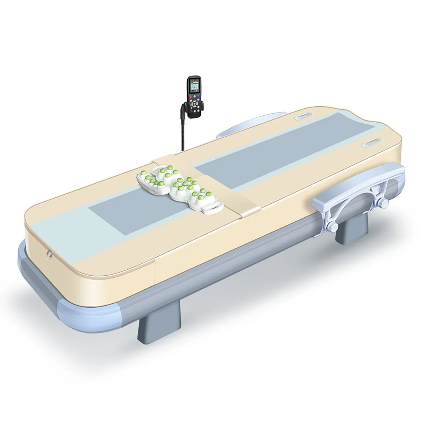 HEALTHFOREVER Electric Jade Stone Massage Bed With Heat Kneading Roller