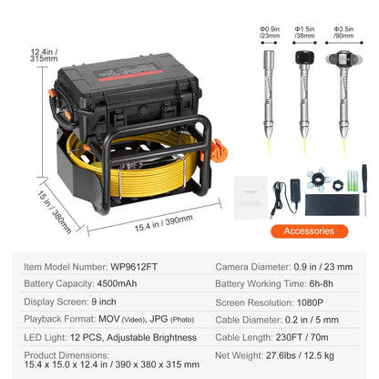 SucceBuy Sewer Camera 512Hz Transmitter 1080P HD Inspection