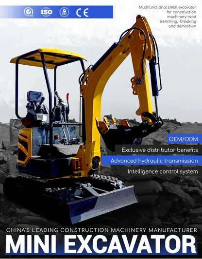 Hot sale 1.8 Ton Mini Excavator Minibagger Kubota Engine Digger Excavator Mini Pelle Chinese Cheap Small Excavator Machine