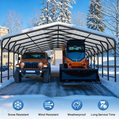 VIWAT Heavy Duty Metal Carport Shelter for Outdoor Use