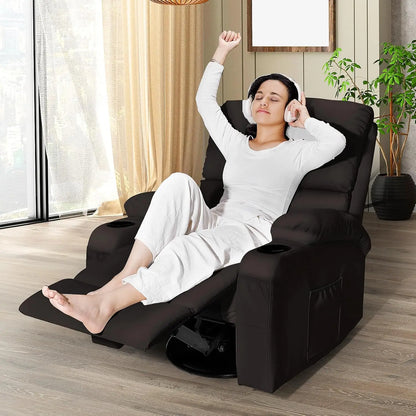 Rocking Recliner Chair With Massage And Heat 360 Swivel