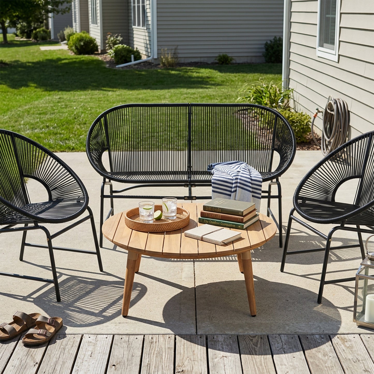 NUSA Outdoor Patio 4-Pcs Chat Set