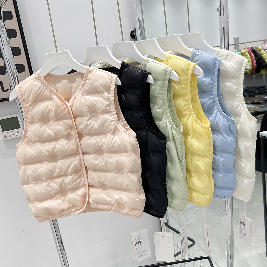 Children's Lightweight Down Jacket Vest for School Wear