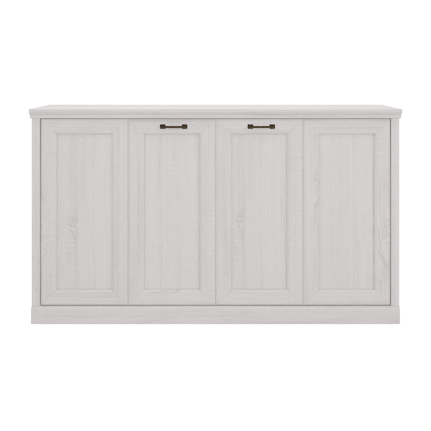 Twin Size Horizontal Murphy Bed in Rustic White