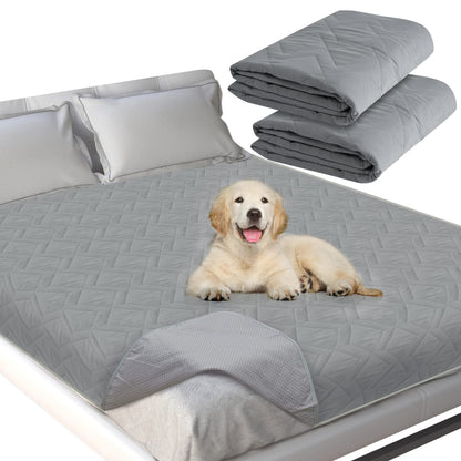 Waterproof Blanket 2 Pack Dog Bed Cover with Non-Skid Bottom Couch Cover for Dogs Mattress Protector Furniture Protector Bed Couch Sofa(52" X 82")
