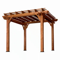 Cedar Pergola Shade Structure Built for Outdoor Patios, 10x10 Traditional Design, All Cedar Wood Construction