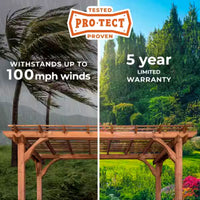 Cedar Pergola Shade Structure Built for Outdoor Patios, 10x10 Traditional Design, All Cedar Wood Construction