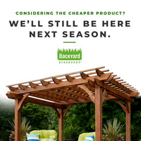 Cedar Pergola Shade Structure Built for Outdoor Patios, 10x10 Traditional Design, All Cedar Wood Construction