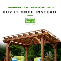 Cedar Pergola Shade Structure Built for Outdoor Patios, 10x10 Traditional Design, All Cedar Wood Construction