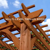Cedar Pergola Shade Structure Built for Outdoor Patios, 10x10 Traditional Design, All Cedar Wood Construction