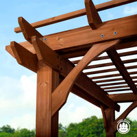 Cedar Pergola Shade Structure Built for Outdoor Patios, 10x10 Traditional Design, All Cedar Wood Construction