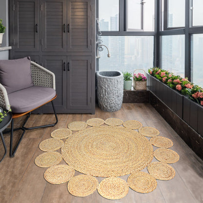 Natural Jute Area Rug for Living Room and Office