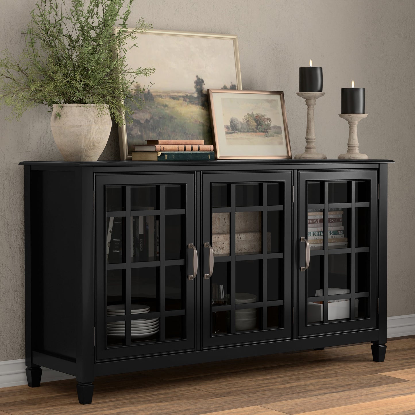 Connaught 60 Inch Wide Solid Wood Storage Cabinet Buffet