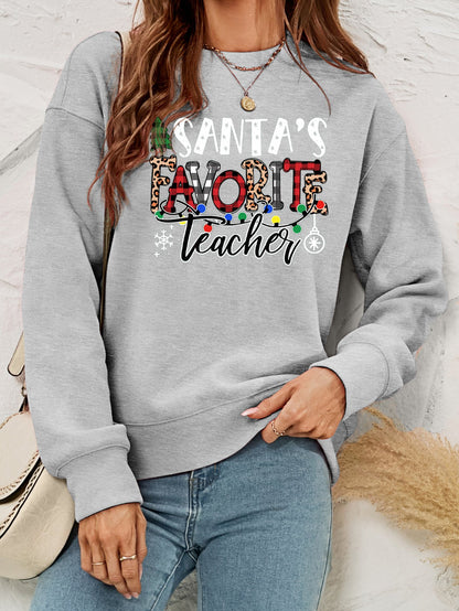Women's Fleece Printed Pullover Christmas Sweater
