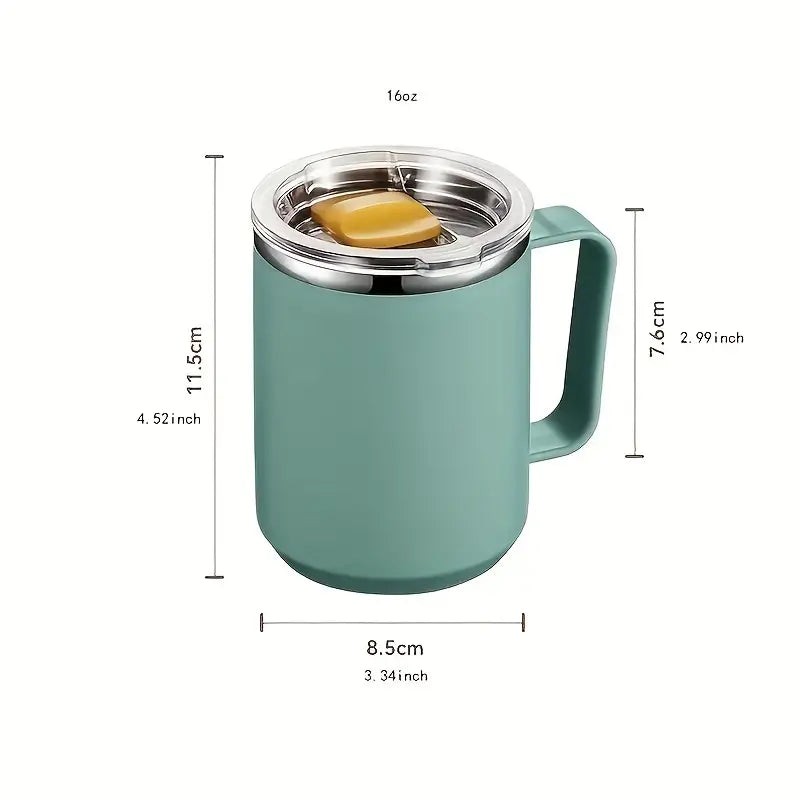 16oz Insulated Stainless Steel Travel Mug with Handle