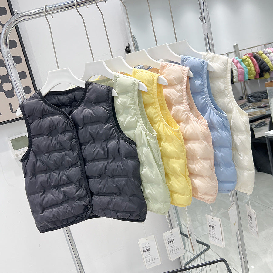 Children's Lightweight Down Jacket Vest for School Wear