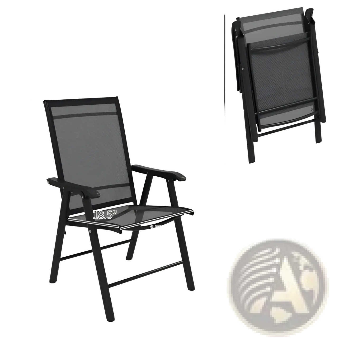 Outdoor Folding Chairs Set of 4 Mesh Patio Seating