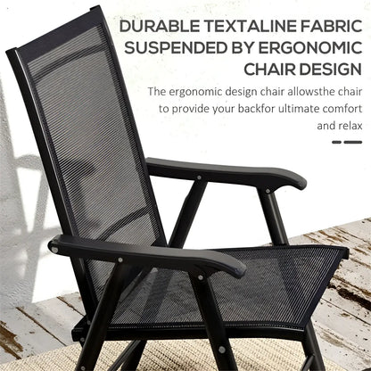 Outdoor Folding Chairs Set of 4 Mesh Patio Seating